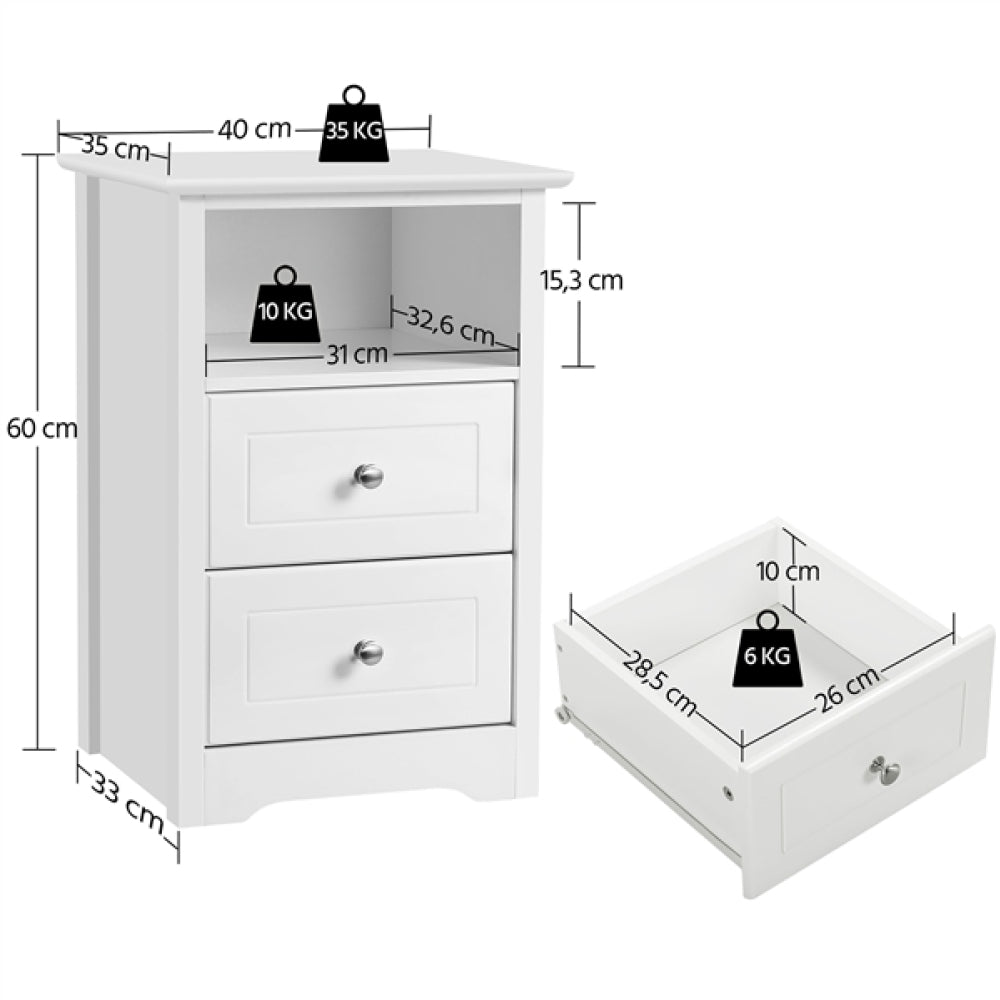 Set of 2 Side Tables Nightstands Side Tables