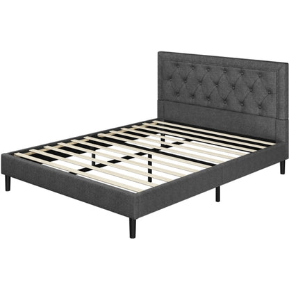 Fabric Upholstered Bed Frame Queen Size