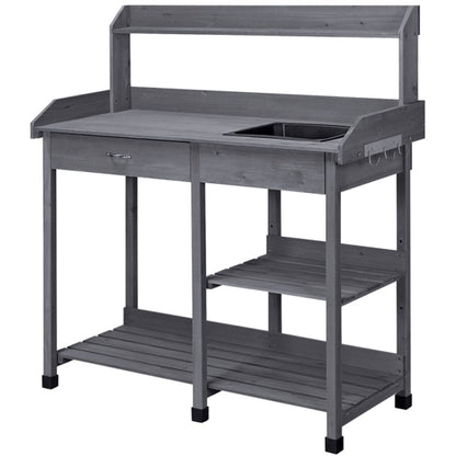 Garden Potting Bench with Basin Garden Work Bench Station