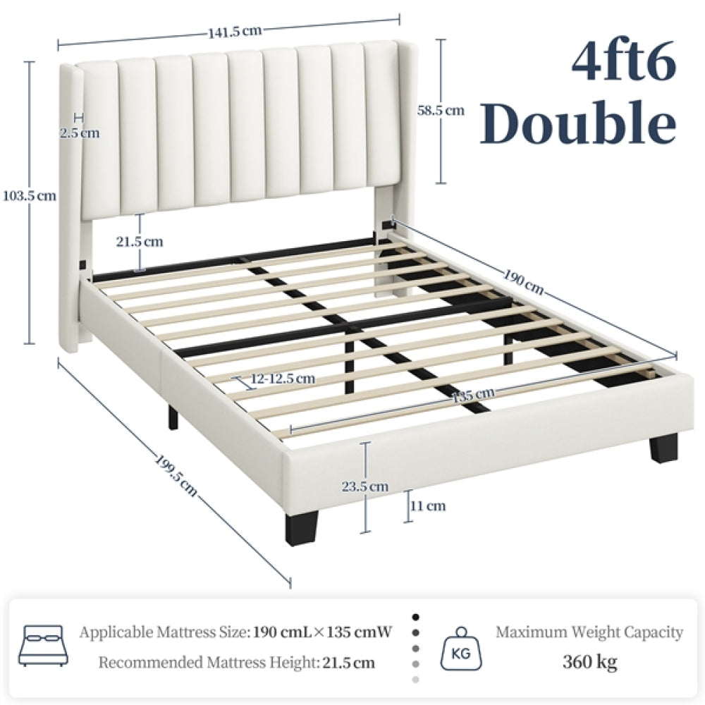 135 cm W x 190 cm L Bed Frame With Base
