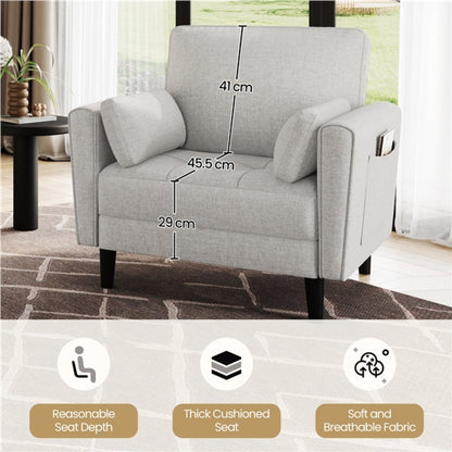 2pcs Tufted Oversized Armchairs