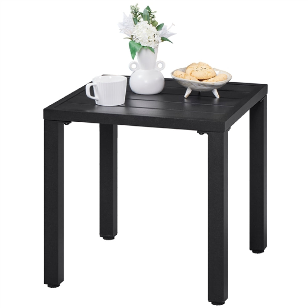 Outdoor Small Metal Square Side Table Garden Coffee End Table