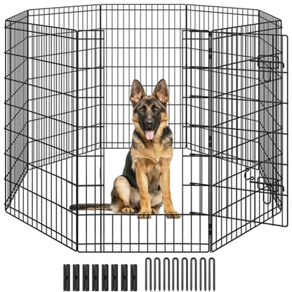 8 Panel Foldable Metal Dog Exercise Pen