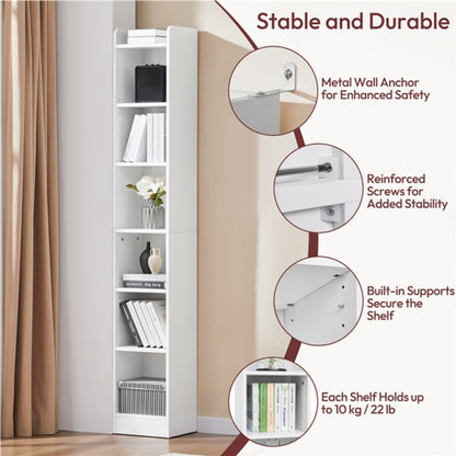 7-layer Narrow Open Shelf Bookshelf