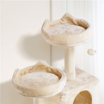 Multi-Level Cat Tree with 2 Condos & 2 Perches & Scratching Posts & Hammock