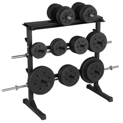 3 Tier Dumbbell Barbell Rack Weight Plate/Bar Storage Holder