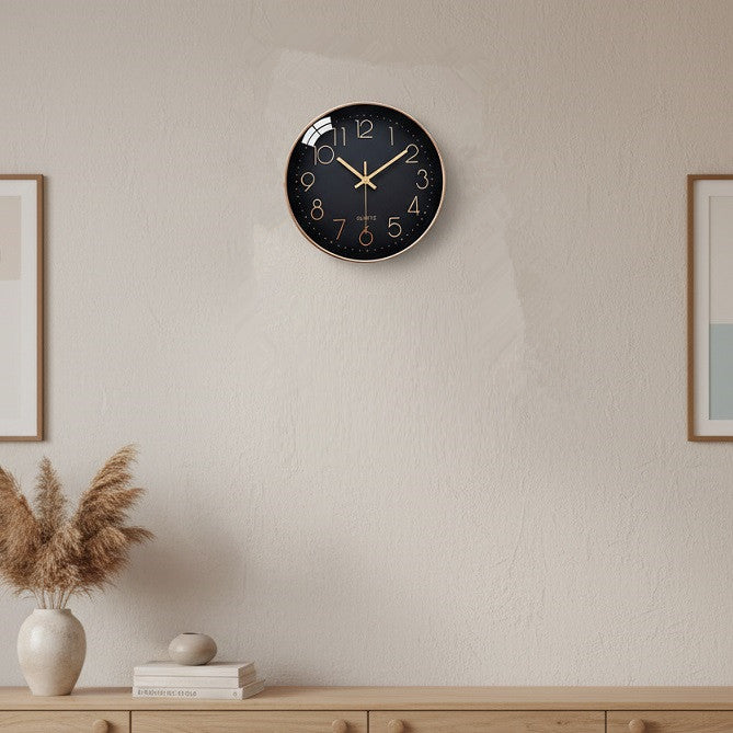30CM Fashion Wall Clock ROSE GOLD/BLACK