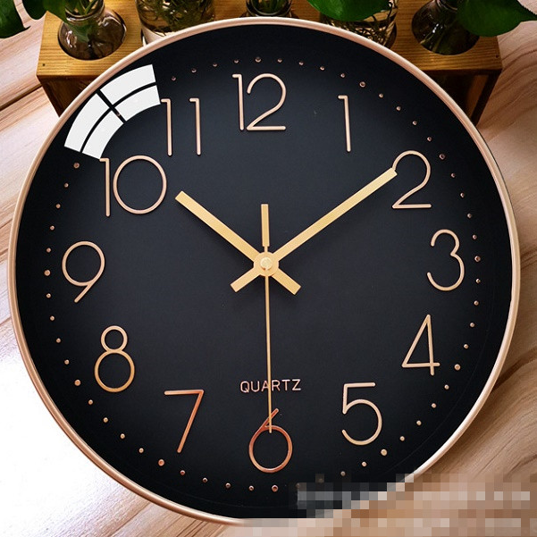 30CM Fashion Wall Clock ROSE GOLD/BLACK