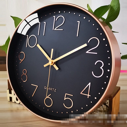 30CM Fashion Wall Clock ROSE GOLD/BLACK