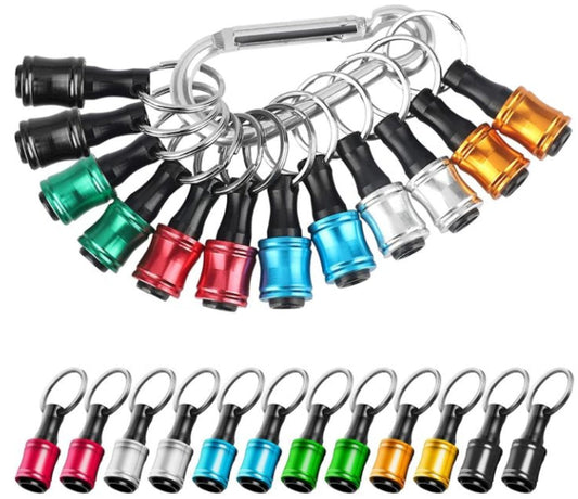 12PCS 1/4 Inch Hex Shank Screwdriver Bits Holder Extension Bar Keychain Screw