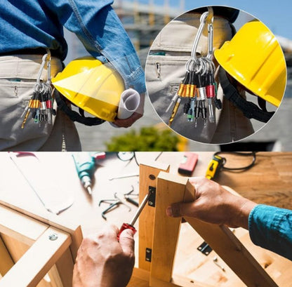 12PCS 1/4 Inch Hex Shank Screwdriver Bits Holder Extension Bar Keychain Screw