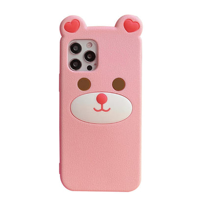Suitable for Phone Q Uncle Brown Bear Silicone Phone Case