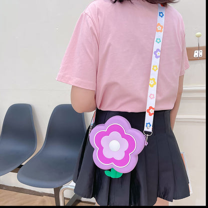 Flower Q Uncle Silicone Children's Crossbody Bags Phone Bag
