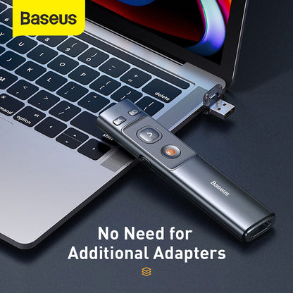 Wireless Presenter with USB-A & USB-C Receiver (Red Laser)