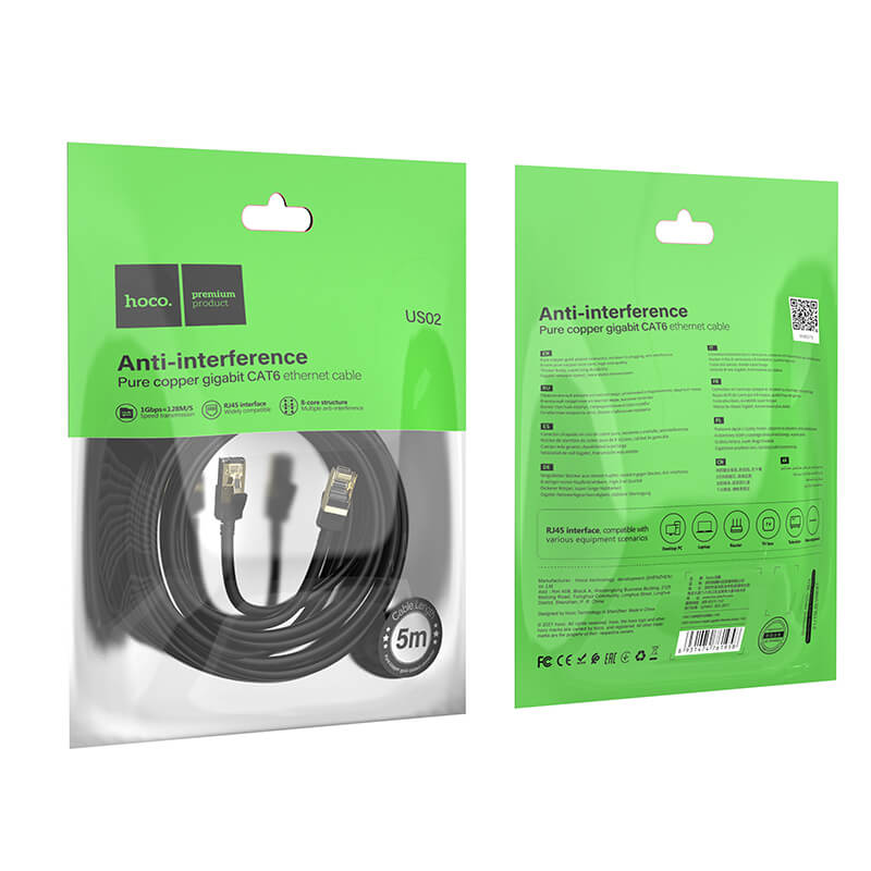 Hoco 8-Core Pure Copper Gigabit High-Speed Ethernet Cable 5m US02