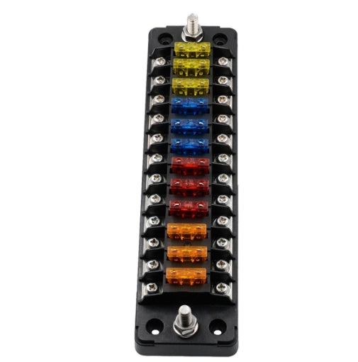 12 Ways Box Fuse Box Multi-input Multi-output Car Fuse Box with Cover 12V/24V Automotive