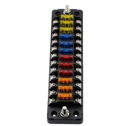 12 Ways Box Fuse Box Multi-input Multi-output Car Fuse Box with Cover 12V/24V Automotive