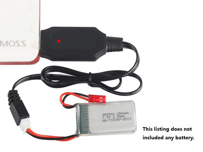 7.4V USB 3 pins Lithium Batteries Charging Cable for Car Drone or Helicopter