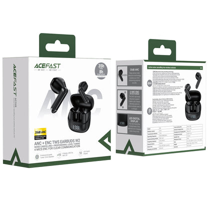 Acefast ANC 35dB Noise Cancelling Wireless Earbuds 8H Playback W2