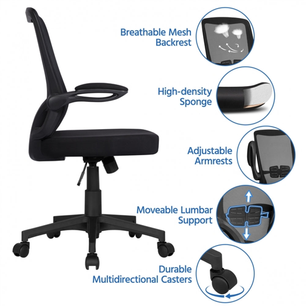 Height Adjustable Mesh Office Chair w/ Flip-up Armrests