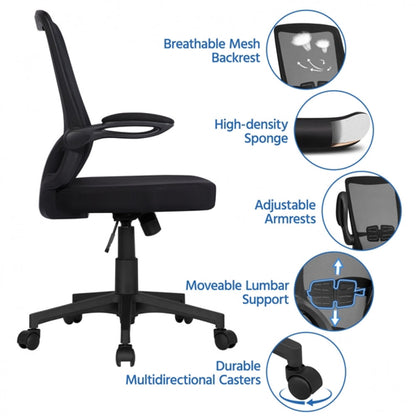 Height Adjustable Mesh Office Chair w/ Flip-up Armrests