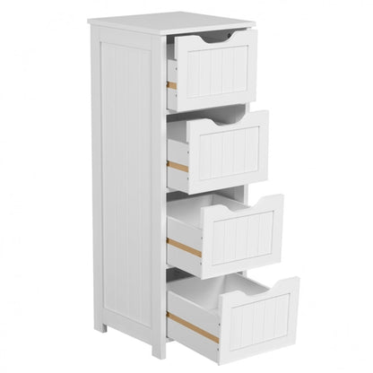 Bathroom Floor Cabinet Wooden Side Storage Organizer