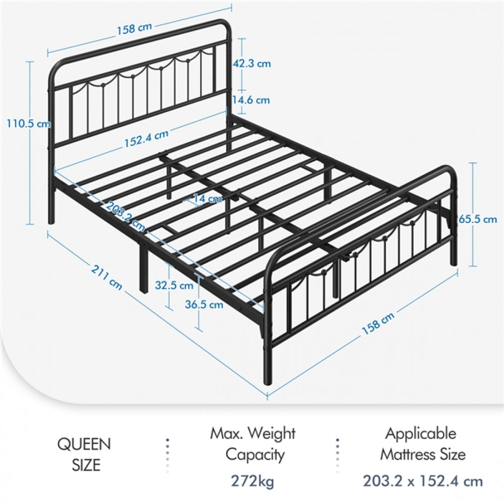 Queen Size Metal Bed Frame