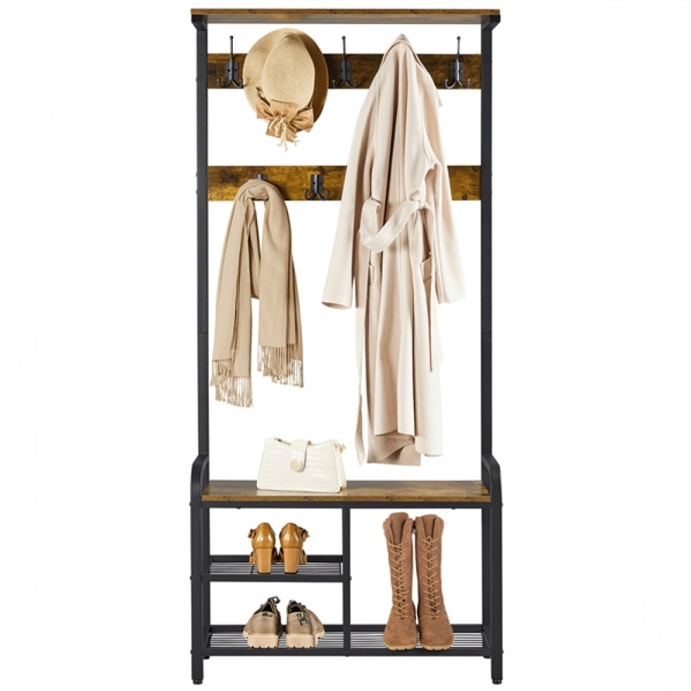 72” H Multifunctional Hall Tree with Bench &amp; Shoe Storage