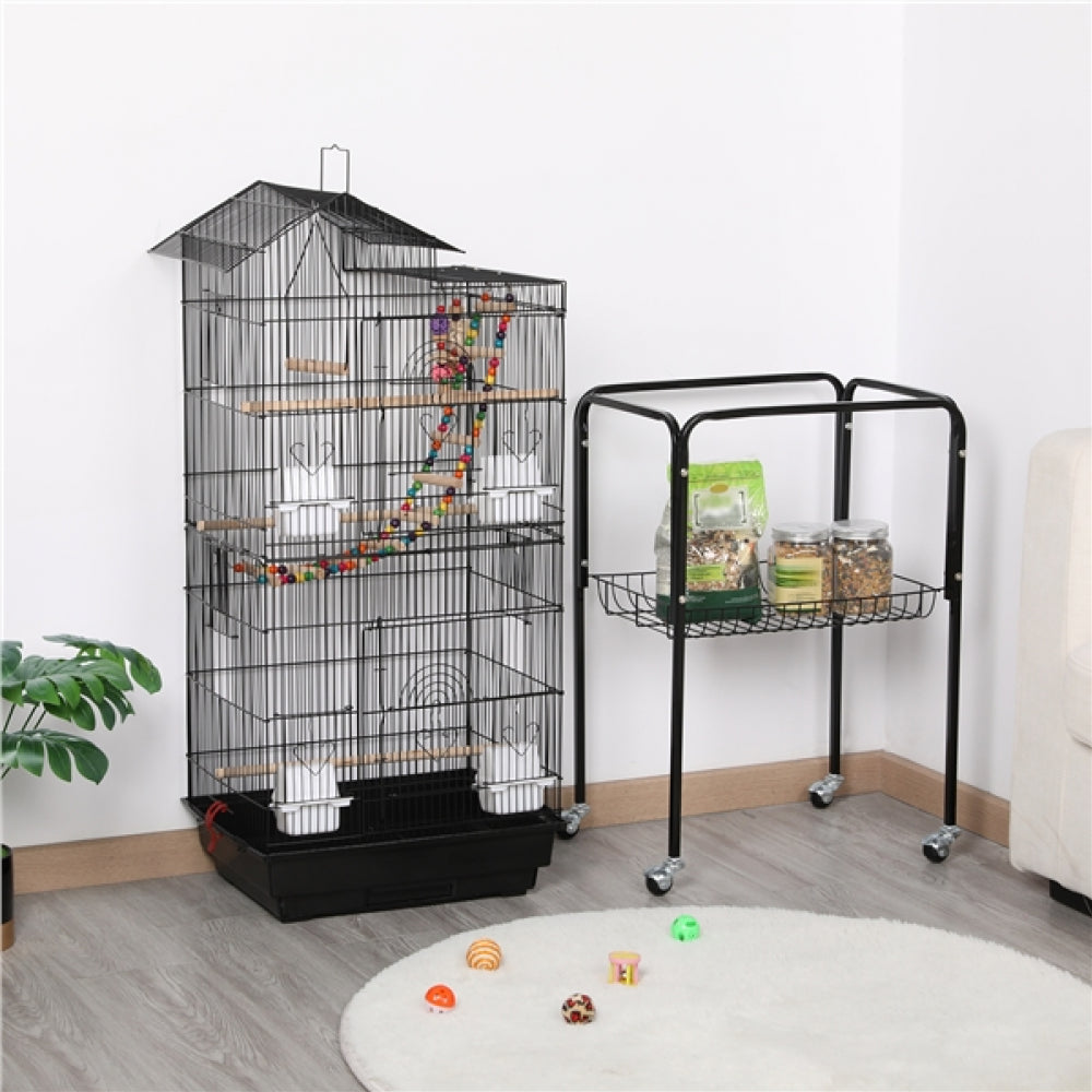 Rolling Metal Bird Cage with Detachable Stand