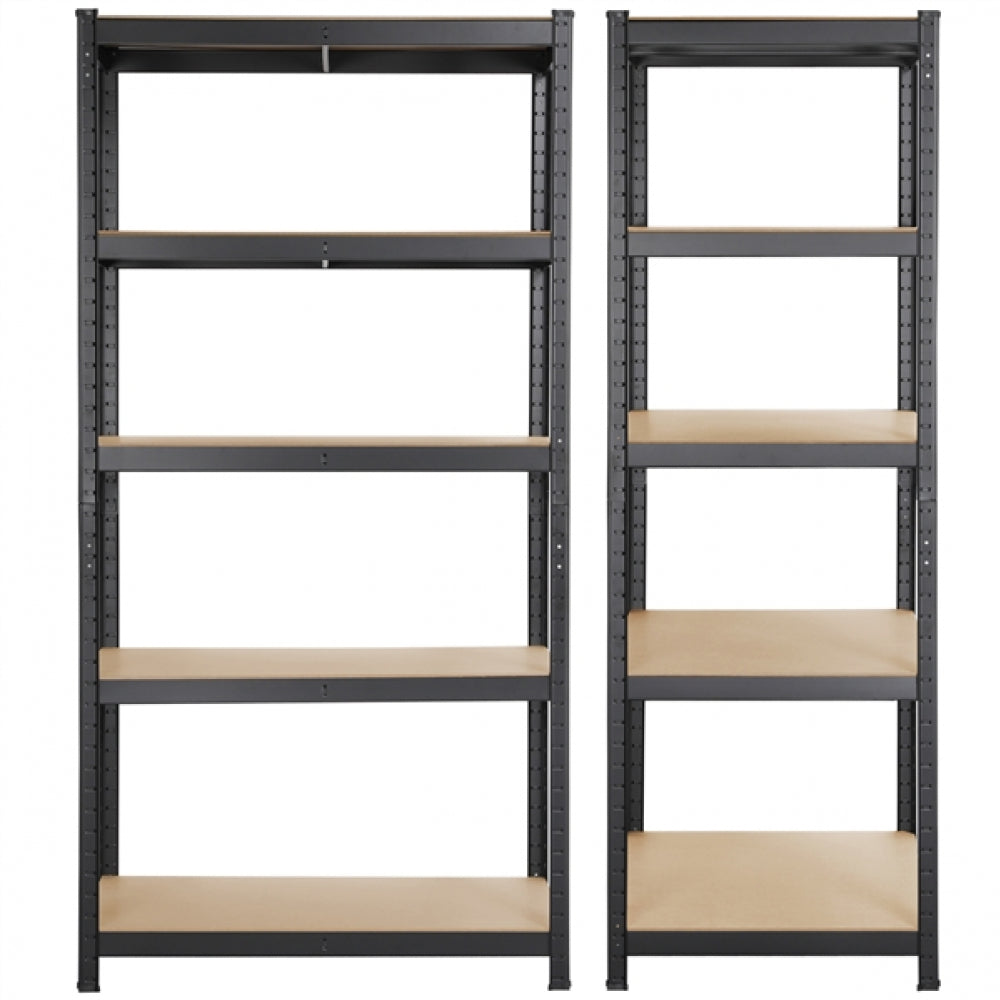 Pack of 2 5 Tiers Metal Storage Shelving Adjustable Display Rack Unit