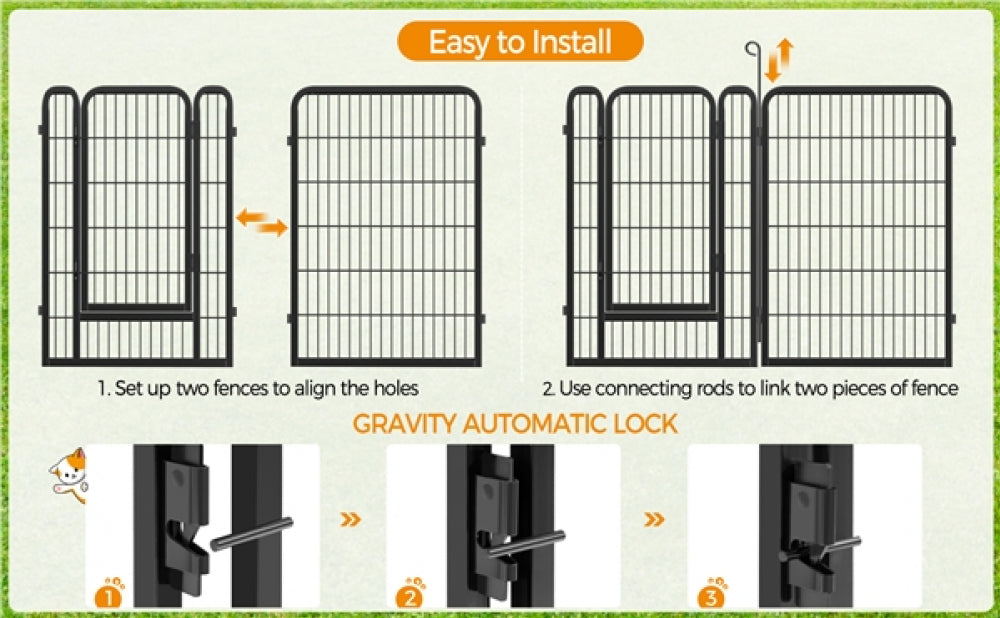 8 Panels Dog Playpen 100cm Tall