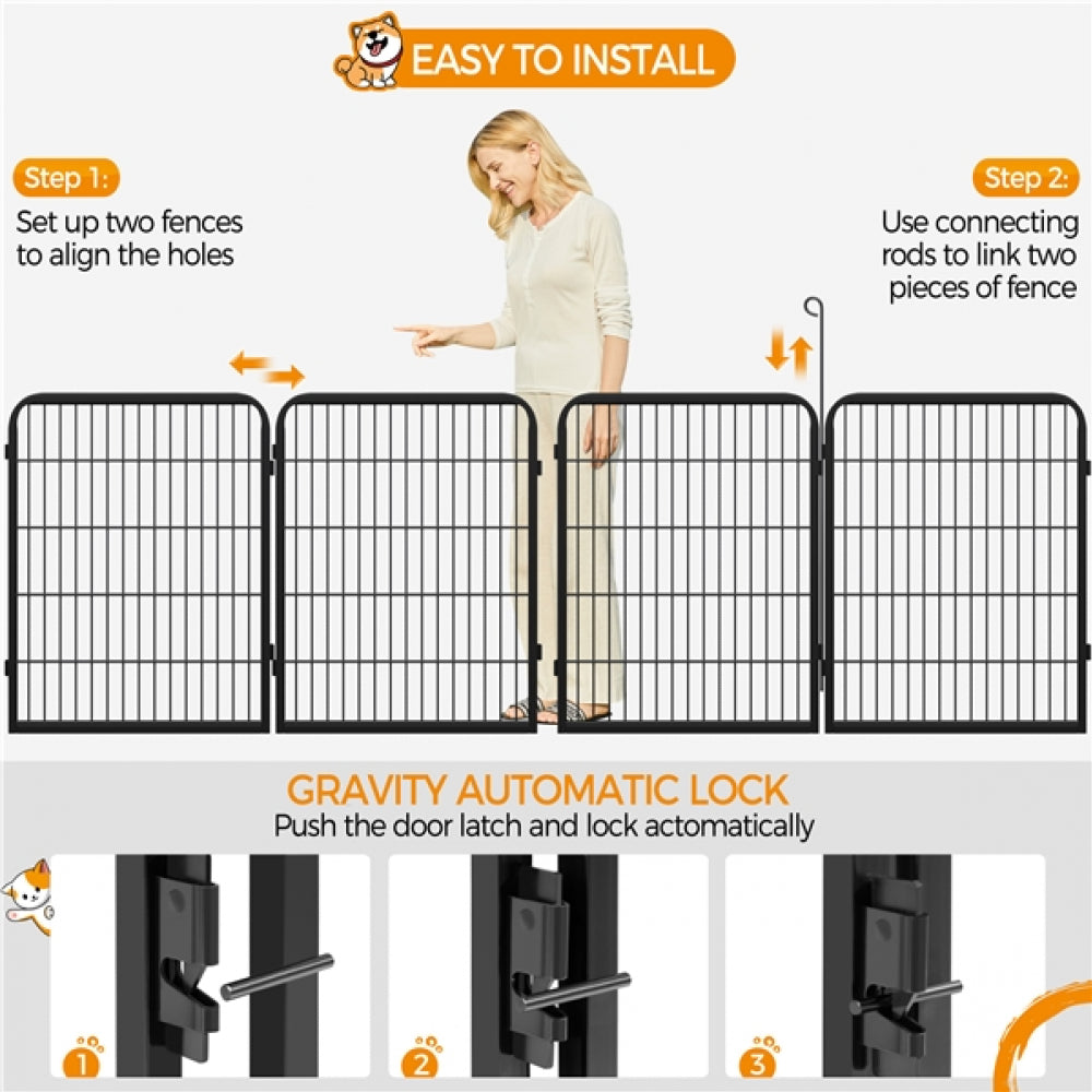 Steel Dog Cat Exercise Barrier Outdoor Indoor Fence
