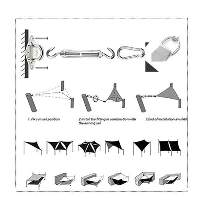 Triangular Shade Sail Hardware Pack Mounting Accessory