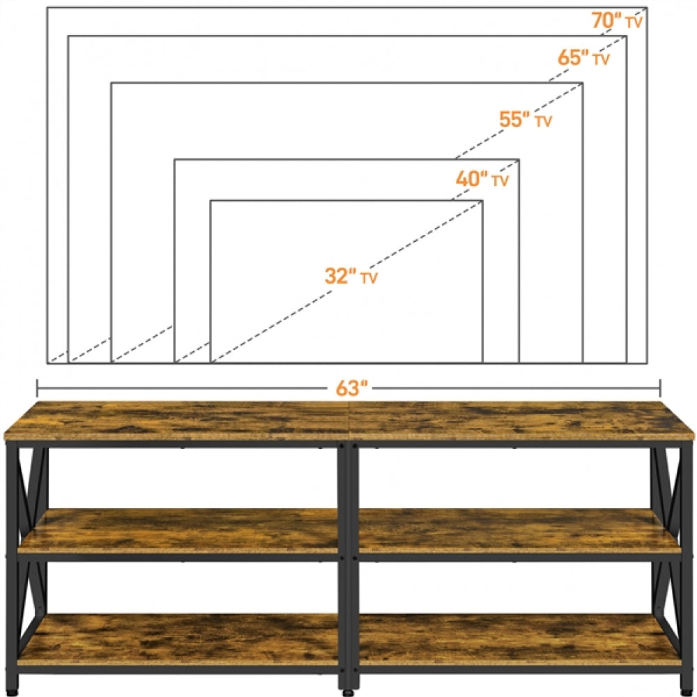 Vintage 3-layer TV Stand for TV up to 70 Inches