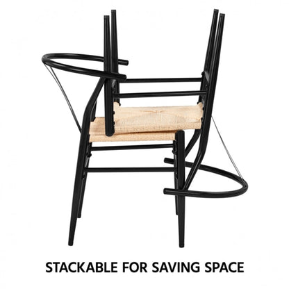 4PCS Weave Arm Chairs