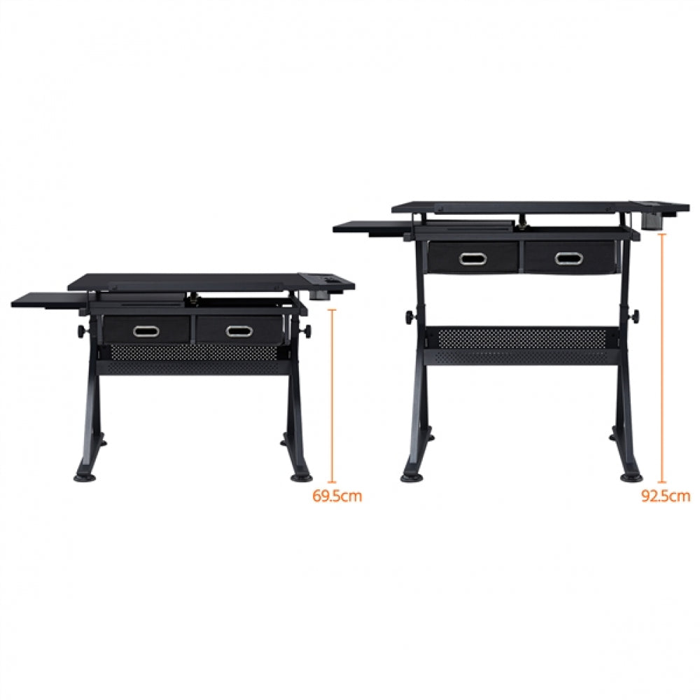 Drafting Table/Stool Set with Adjustable Table Angles & Heights All-in-One