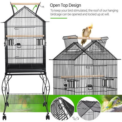 Open Top Metal Parrot Cage