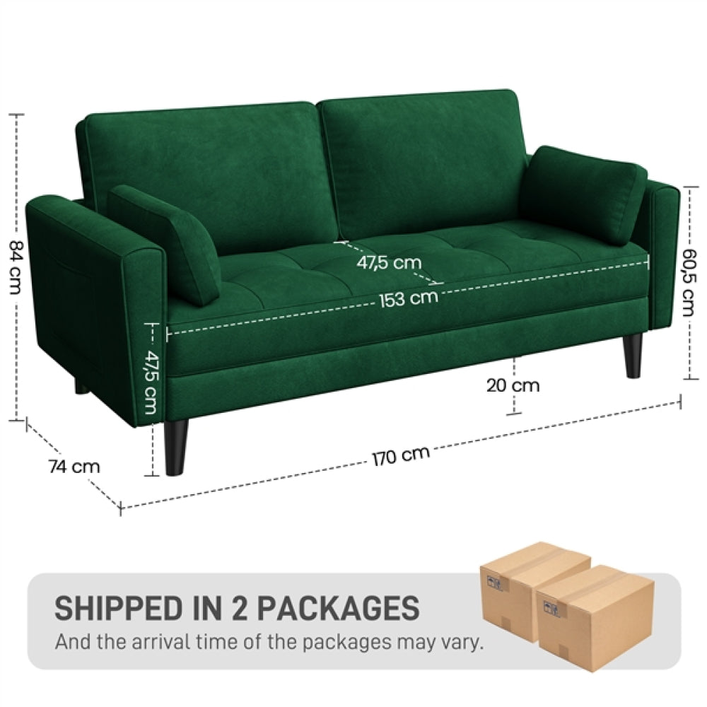 Fabric Upholstered Sofa 2 Seater Couch