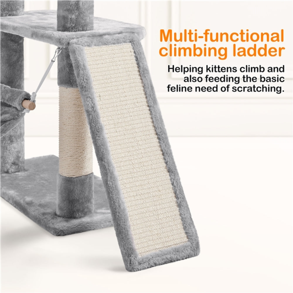 70″ Tall Multilevel Cat Tree Large Cat Tower with Condo & Perch & Basket