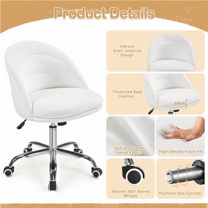 Velvet Armless Office Chair