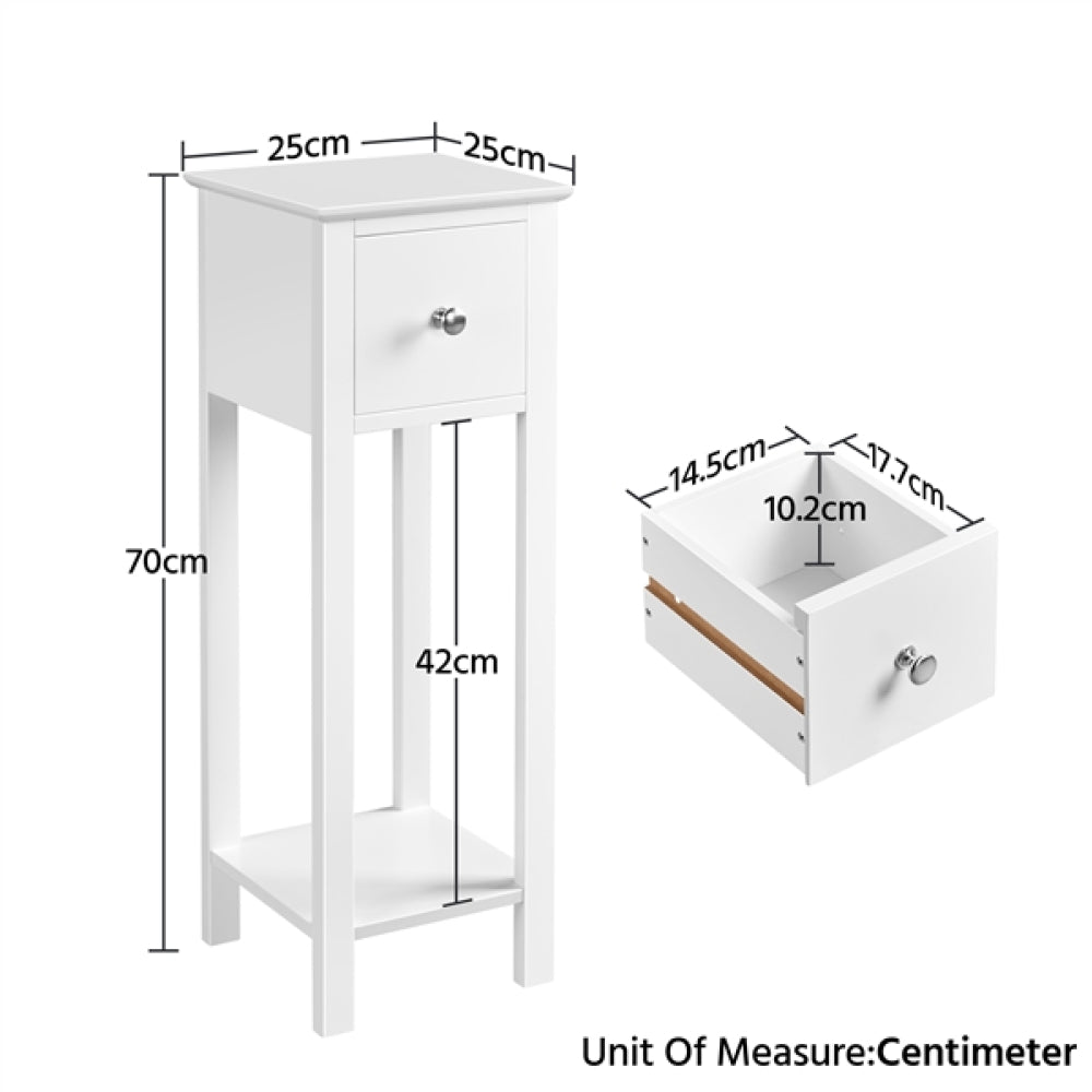 Minimalist Slim Bedside Table End Table With Storage Drawer