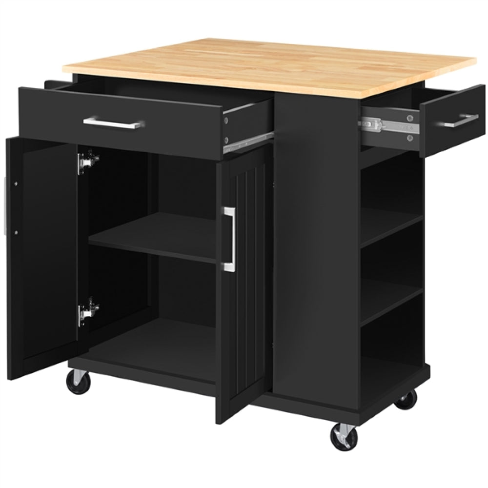 Kitchen Island on Wheels with Drawers & Cabinet