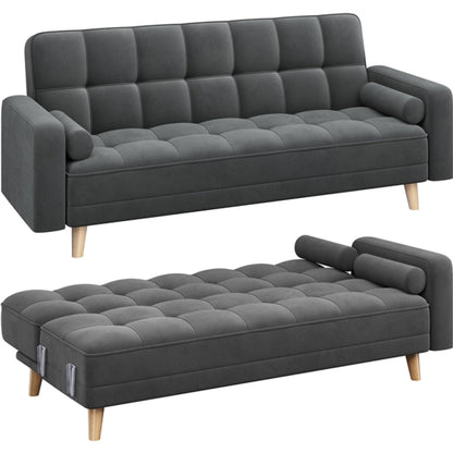 3 Seater Velvet Convertible Sofa Bed