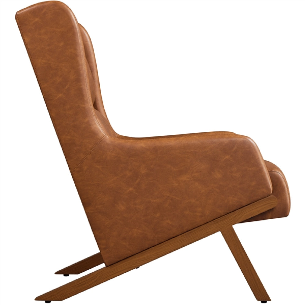 High Back PU Leather Accent Armchair