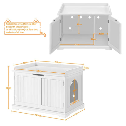 Pet Litter Box Wooden Storage Bench