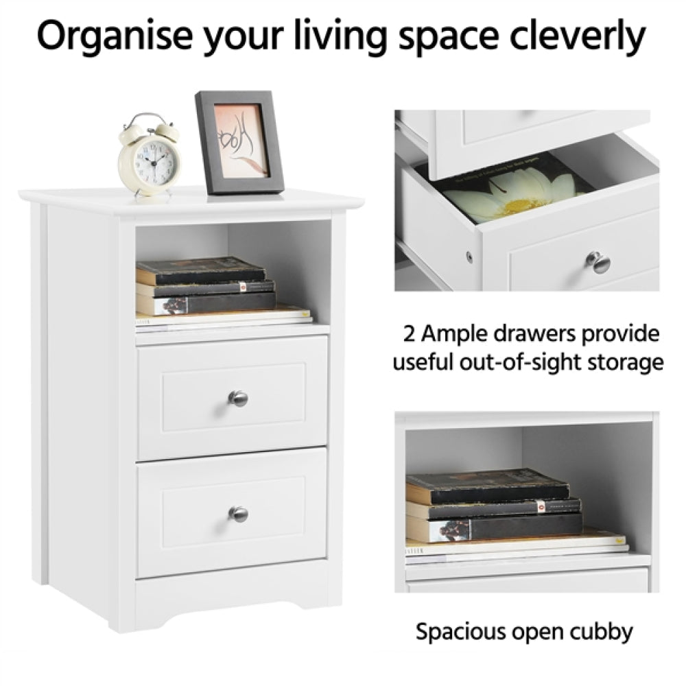 Set of 2 Side Tables Nightstands Side Tables