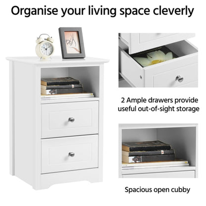 Set of 2 Side Tables Nightstands Side Tables