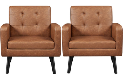 1 pair Faux Leather Armchair