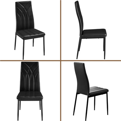 Set of 4 High Back Dining Chairs Upholstered Kitchen Chairs