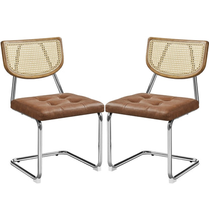 6PCS Mid-Century Modern Dining Chairs with Mesh Rattan Back